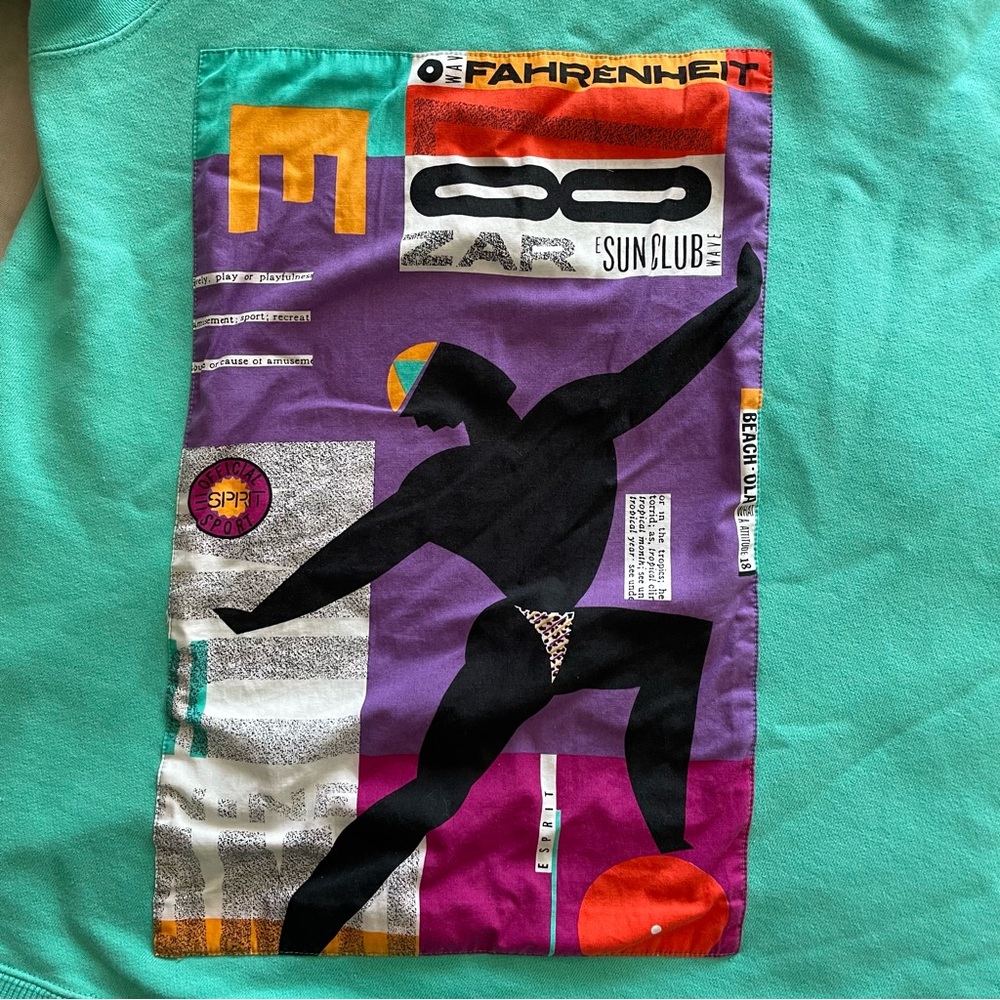 Esprit Sport LA Olympic Era Sweatshirt in Teal with awesome graphics - Picture 11 of 13